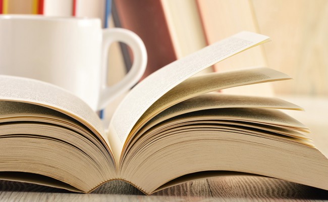 Composition with books on the table